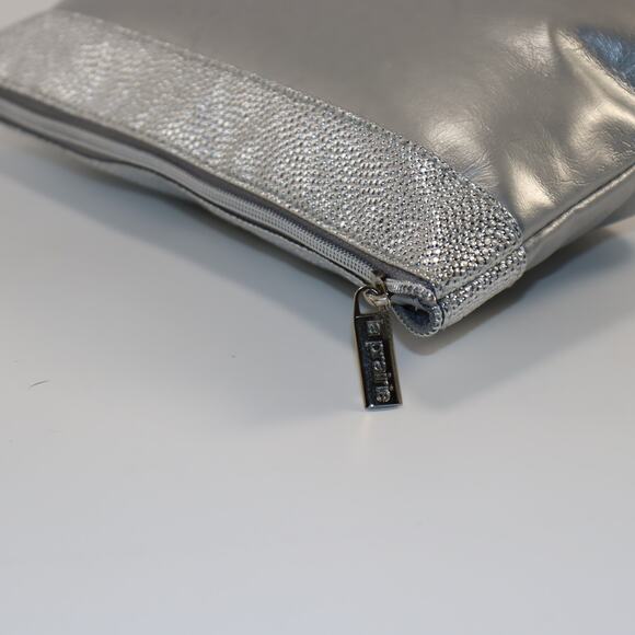 La Prairie Silver Cosmetic Bag – Metallic Pouch Travel Makeup Case - Picture 4 of 4